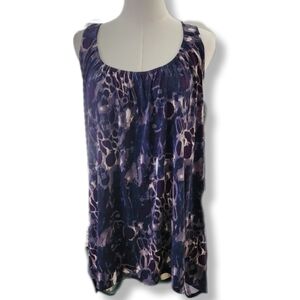 Leebe Women's Purple Sleeveless Oversized Tunic Top